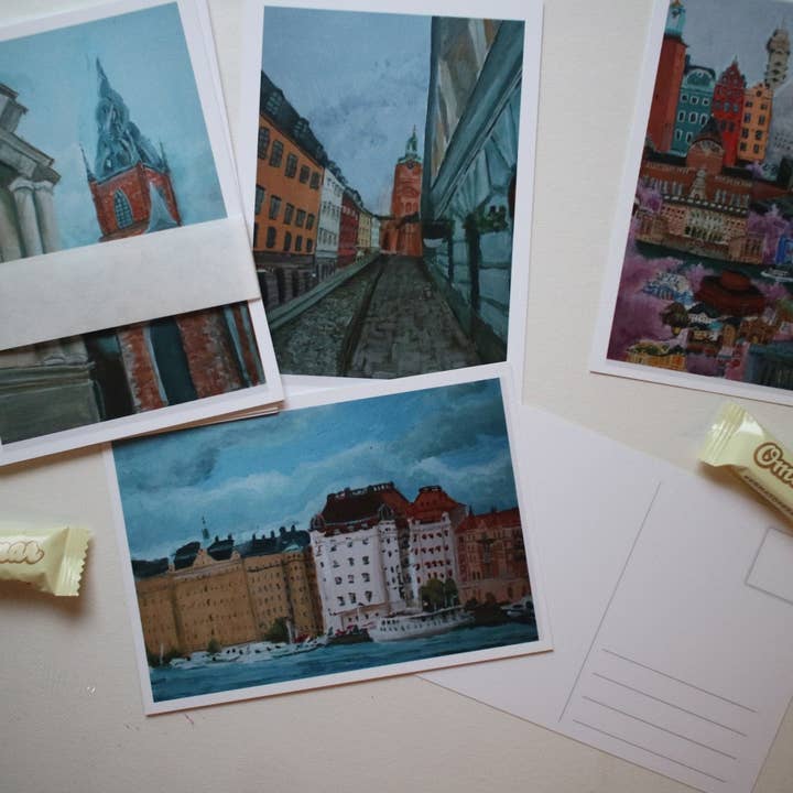 Stockholm Schweden Postkarten Set 4er-Pack für den Großhandel von Throughnordiceyes