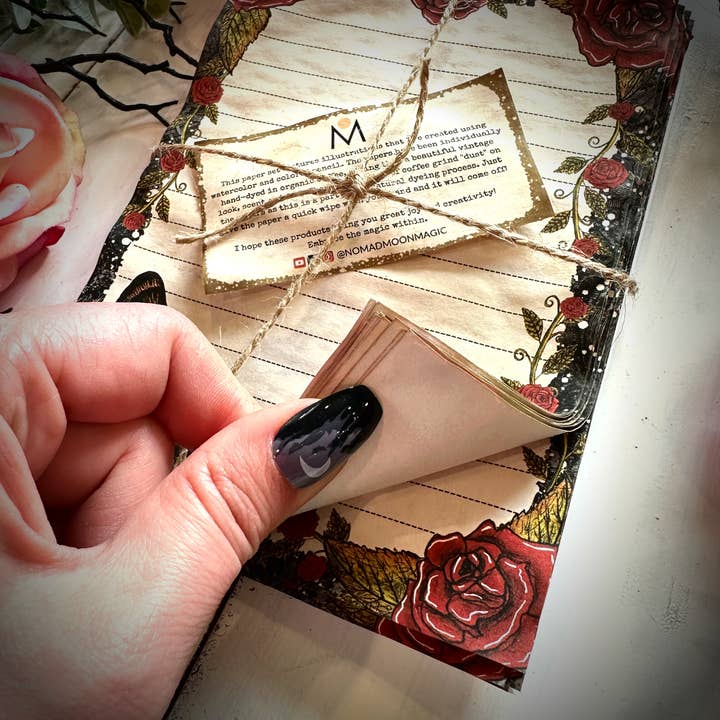 NOMAD Moon Magic - Wholesale Briefpapier/indexkaartenset - Handgemaakt Spooky Oddities koffiegeverfd notitiepapier, Halloween