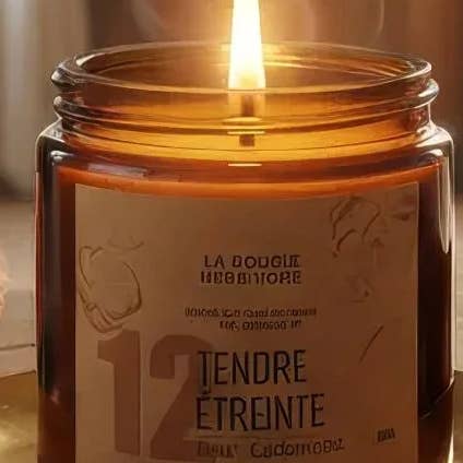 Bougie parfumée naturelle N°12 Tendre Étreinte - 3 formats pour la vente par LA BOUGIE HERBIVORE