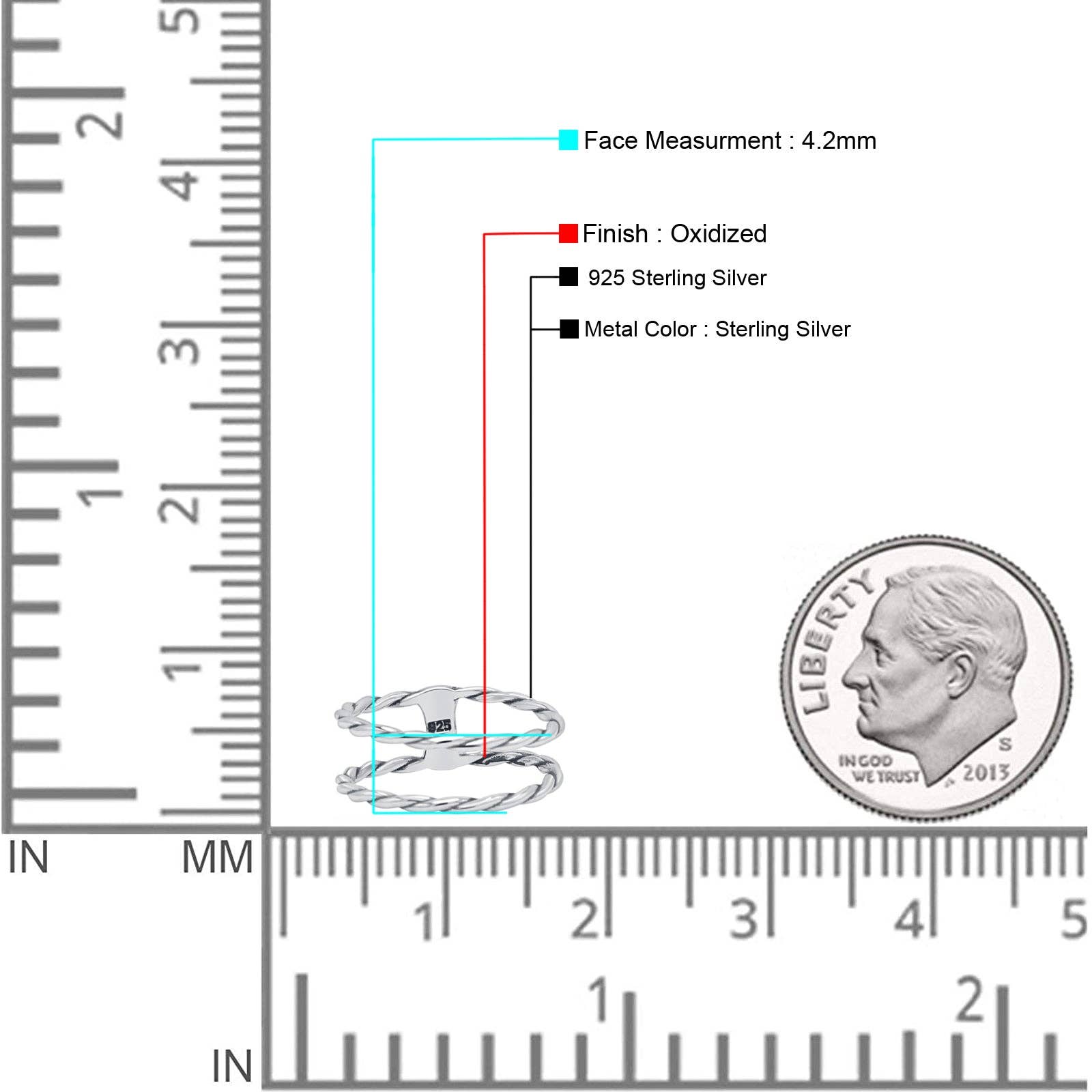 Sterling Silver Double Twisted Rope Ring Oxidized for wholesale on Faire3