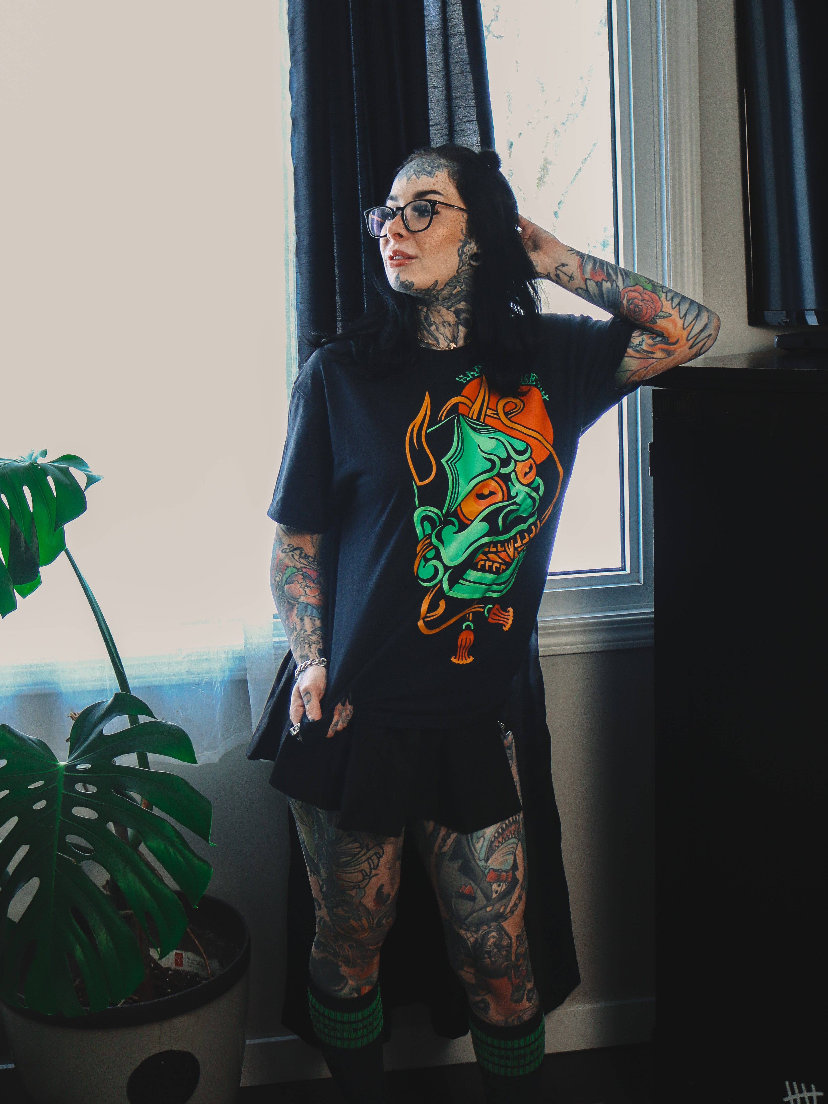 Happy H0use Apparel – wholesale Screen printed t-shirt – unisex – Hannya Mask6