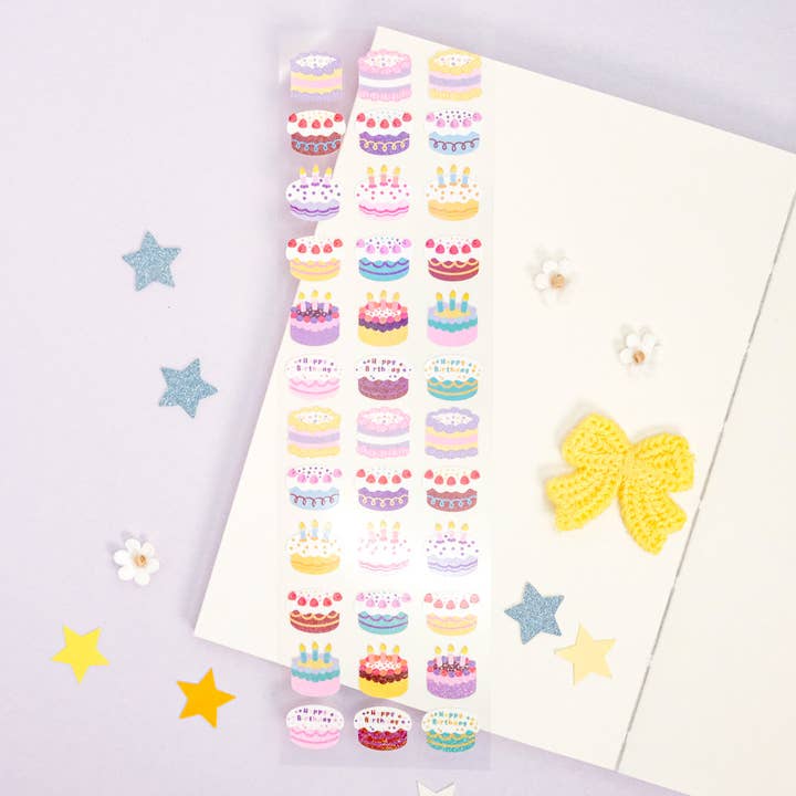 Birthday Cakes Glitter Deco Sticker Sheet pour la vente par Sparkles in the Wild