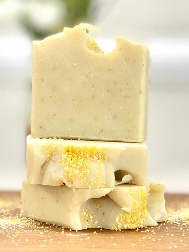 5 oz Kiss My Grits Handcrafted Soap for wholesale by Pluff Mud Mercantile