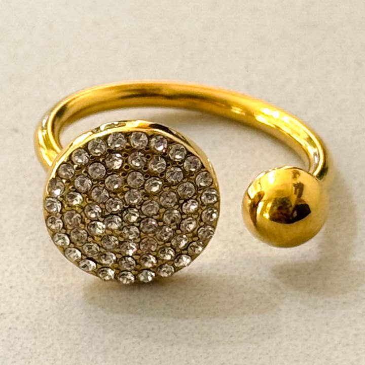 Cassette Barcelona – wholesale Multi-stone ring – Alba Stainless Steel Ring w White Zirconias0