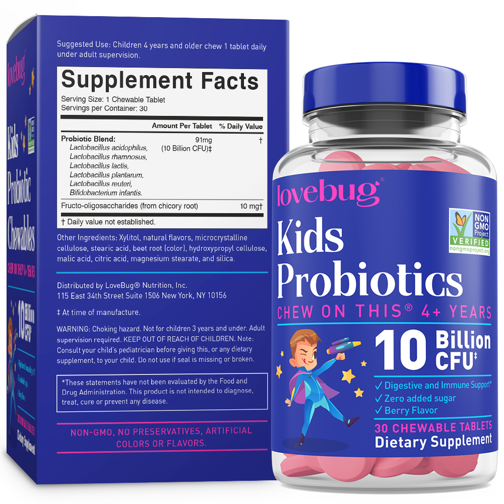 LoveBug Probiotics - Wholesale Oral Supplement/Vitamin - Kids Probiotics - Chewable1