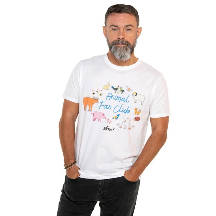 Animal Fan Club Unisex Jersey Tee- White for wholesale by Viva!