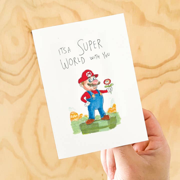 Well Drawn - Wholesale Love card - It's a Super World With You3