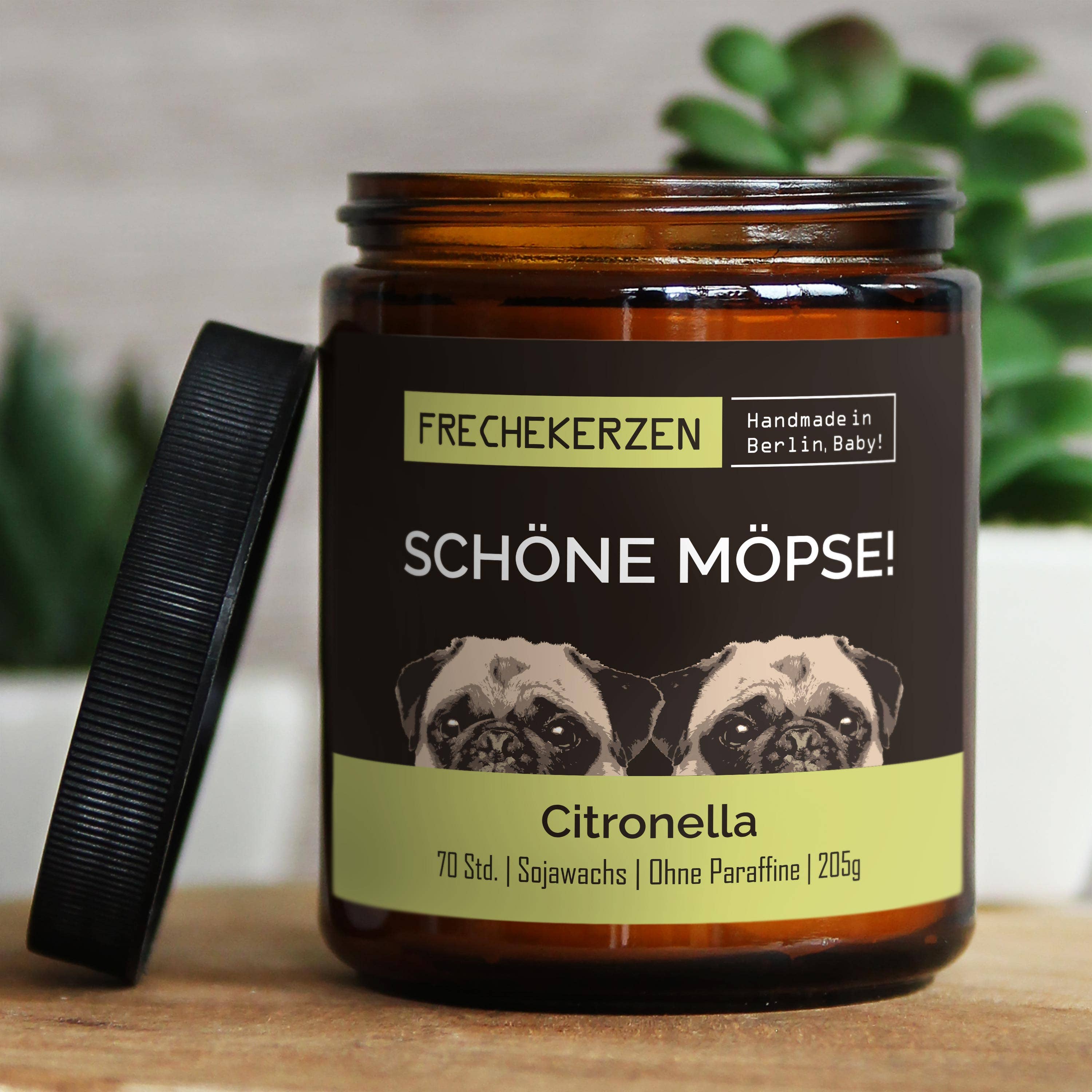 mysoy‎® Duftkerzen-Manufaktur – Großhandel Kerze im Glas / gefüllte Kerze – Duftkerze mit Spruch | schöne möpse!| Geschenk Soja16