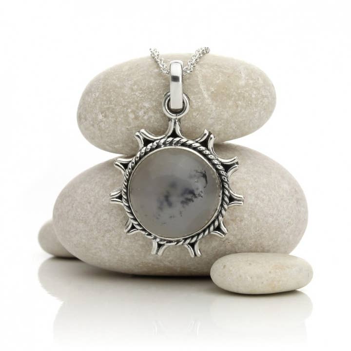 UniArt - Wholesale Pendant/Charm Necklace - Silver With Minerals, Ílios Pendant