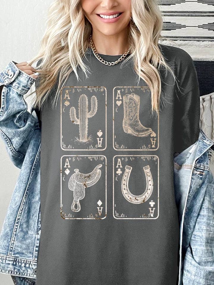 Maglietta in Cotone Pesante con Grafica di Cowgirl Western Plus per la vendita all'ingrosso da parte di COLORBEAR