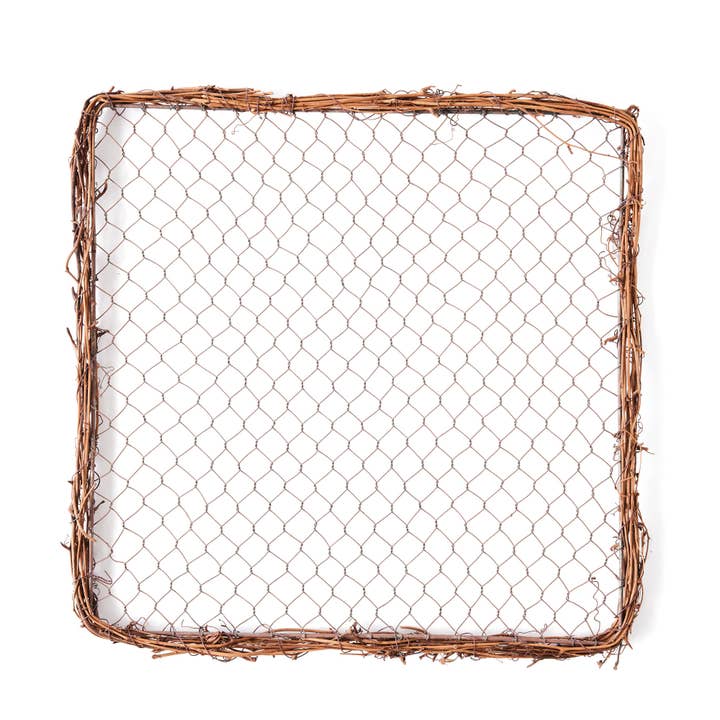 Oh You're Lovely - Wholesale Wreath - 14" Grapevine Square Wreath Chicken Wire Center | Set of 31