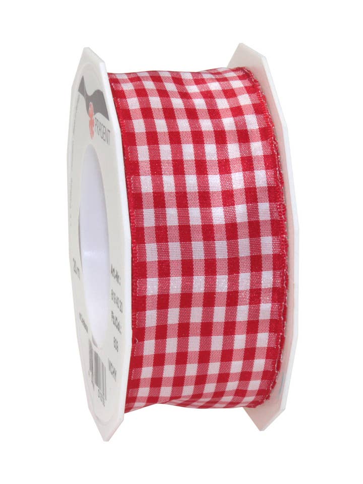 Cinta motivo guinga 20 m rollo 40 mm con alambre rojo/blanco para venta al por mayor de C.E. PATTBERG GmbH & Co. KG