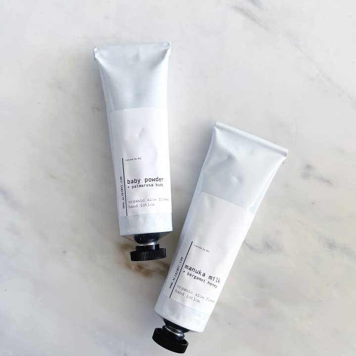 ALIBI NYC – wholesale Hand cream/lotion – MANUKA MILK+BERGAMOT HONEY | ORGANIC ALOE FLOWER HAND LOTION