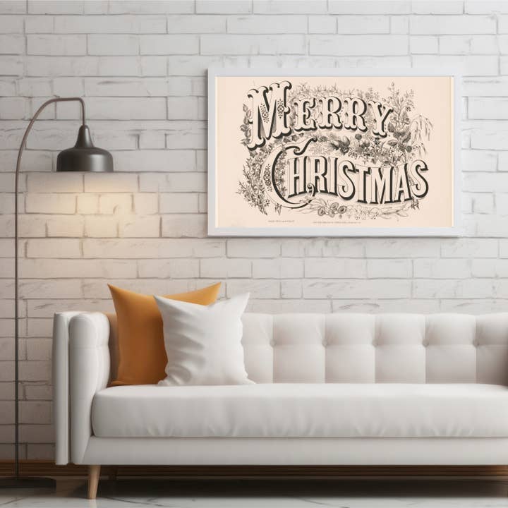 Vintage Merry Christmas Canvas: Holiday Art for wholesale by Printmast Canvas Studio