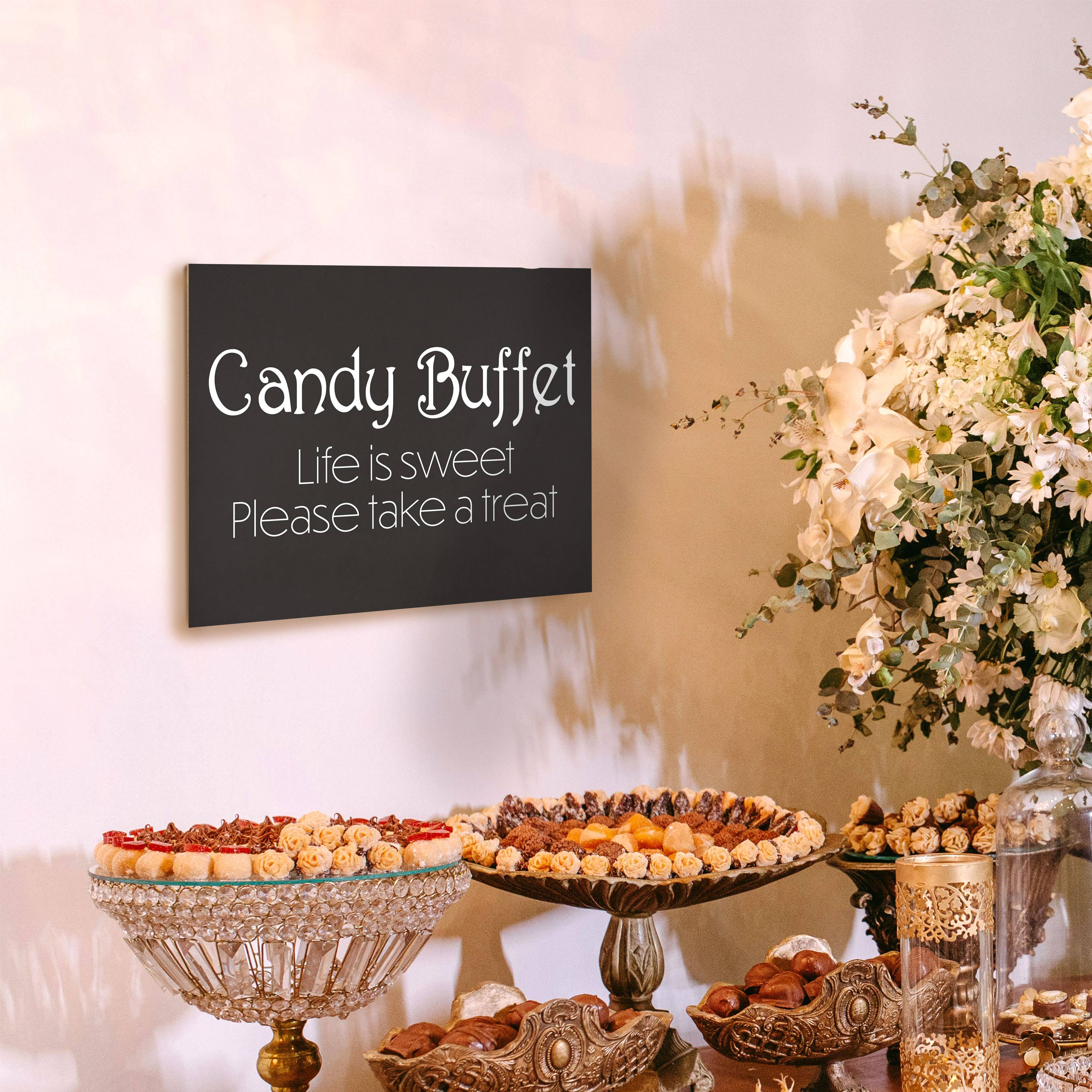 JennyGems - Venta al por mayor Letreros - ¡La vida es dulce! Letrero de madera Candy Buffet Please Take A Treat™5