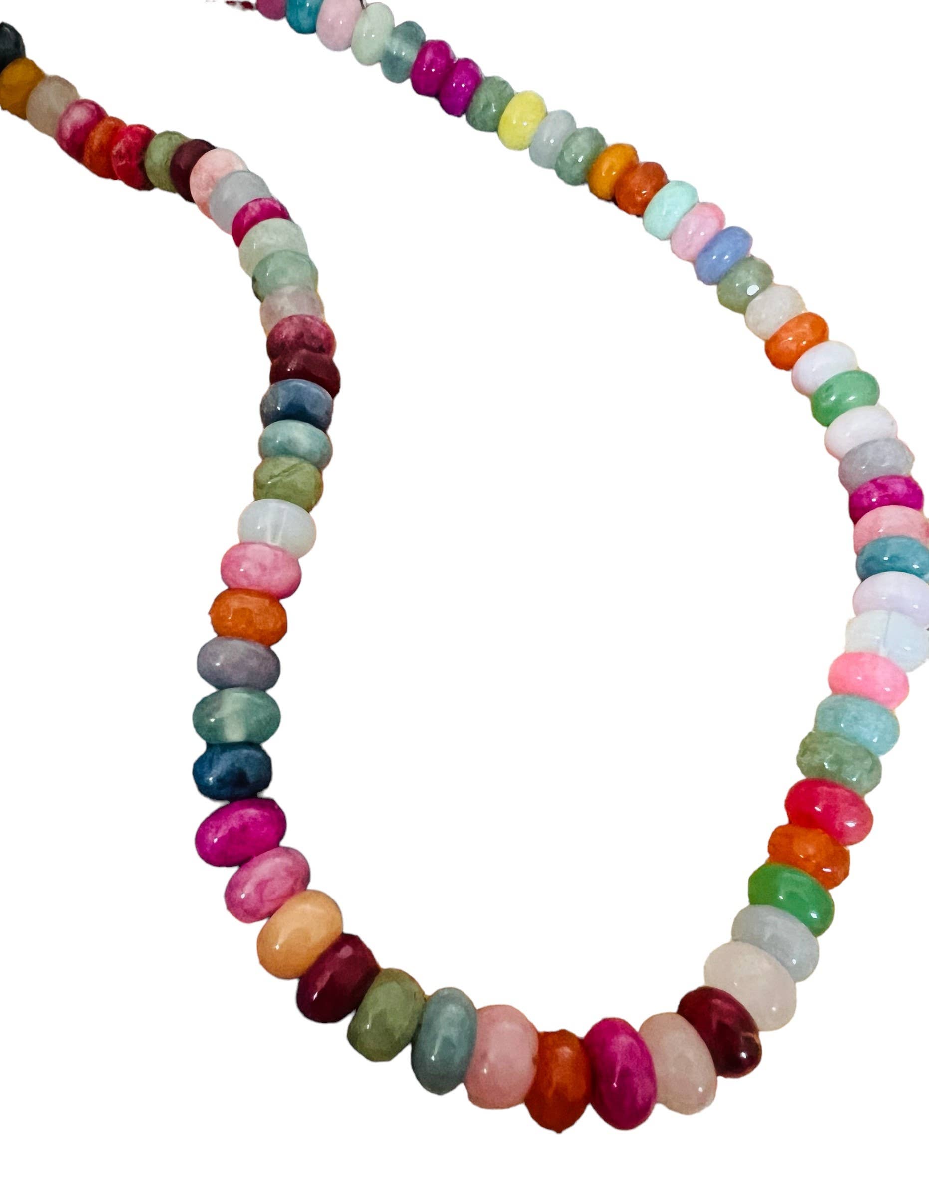 Sonya Renee Jewelry - Wholesale Beaded/Pearl Necklace - Candice Necklace - faceted and smooth gemstone roundels3