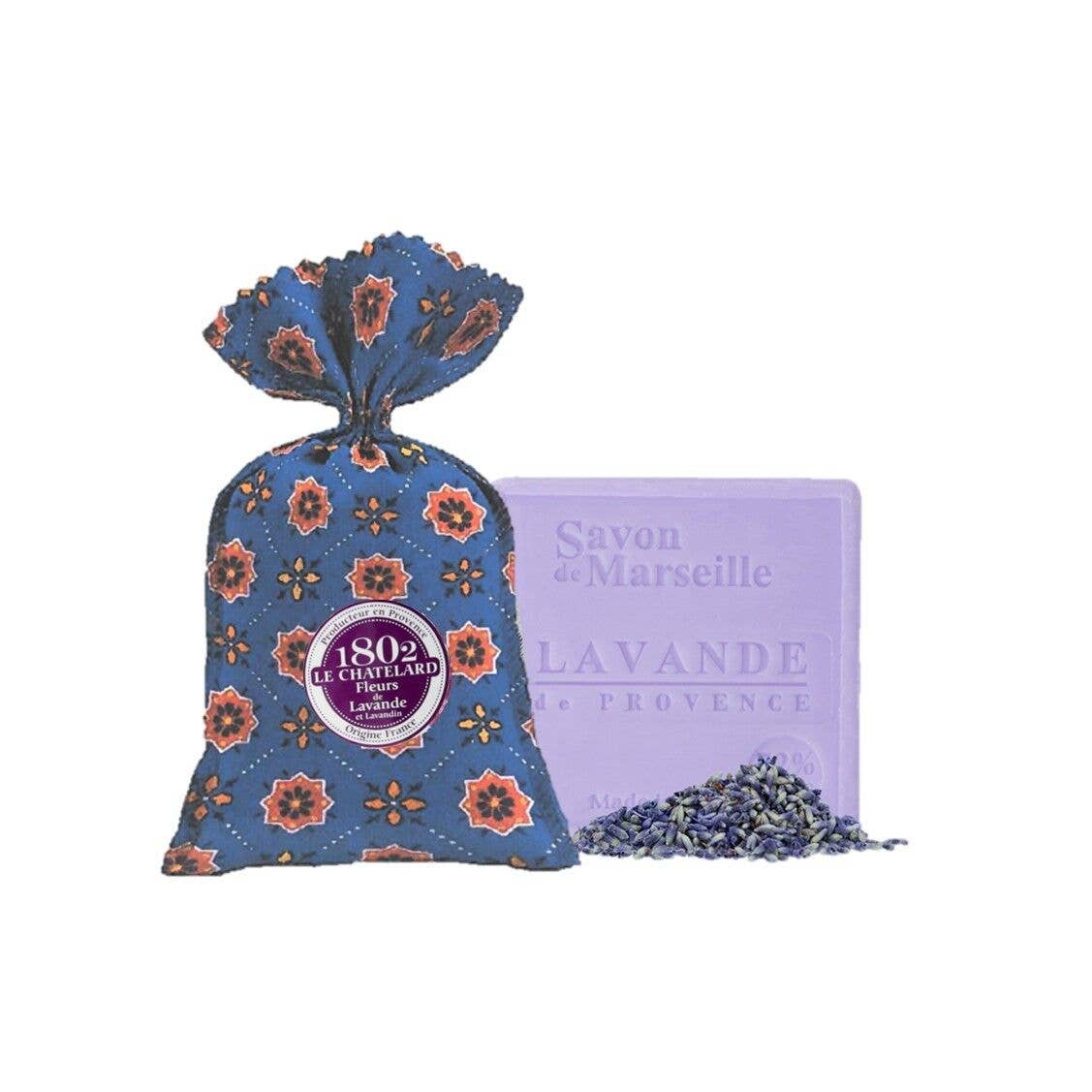 Le Chatelard 1802 - Wholesale Soap Set - LOT 1 BAG 18 G LAVENDER & LAVANDIN + 1 SOAP 100G LAVENDER1