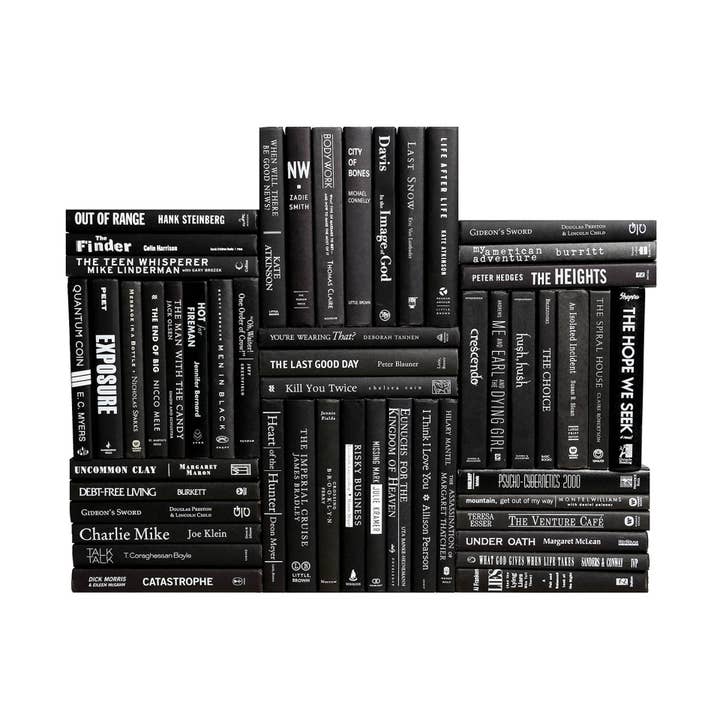 Decorative Black Books - Onyx & White Wall - Set of 50 for wholesale by Booth & Williams