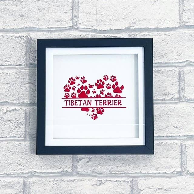 TIBETAN TERRIER Shadow Box Paws & Heart - Dog Breed Frame for wholesale by Herts Flowers