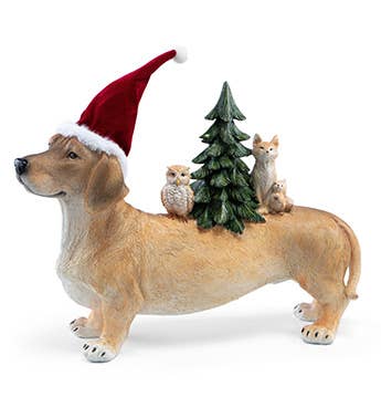 Napco - Wholesale Christmas Decoration - Christmas Dachshund with Woodland Animals Item # 535300