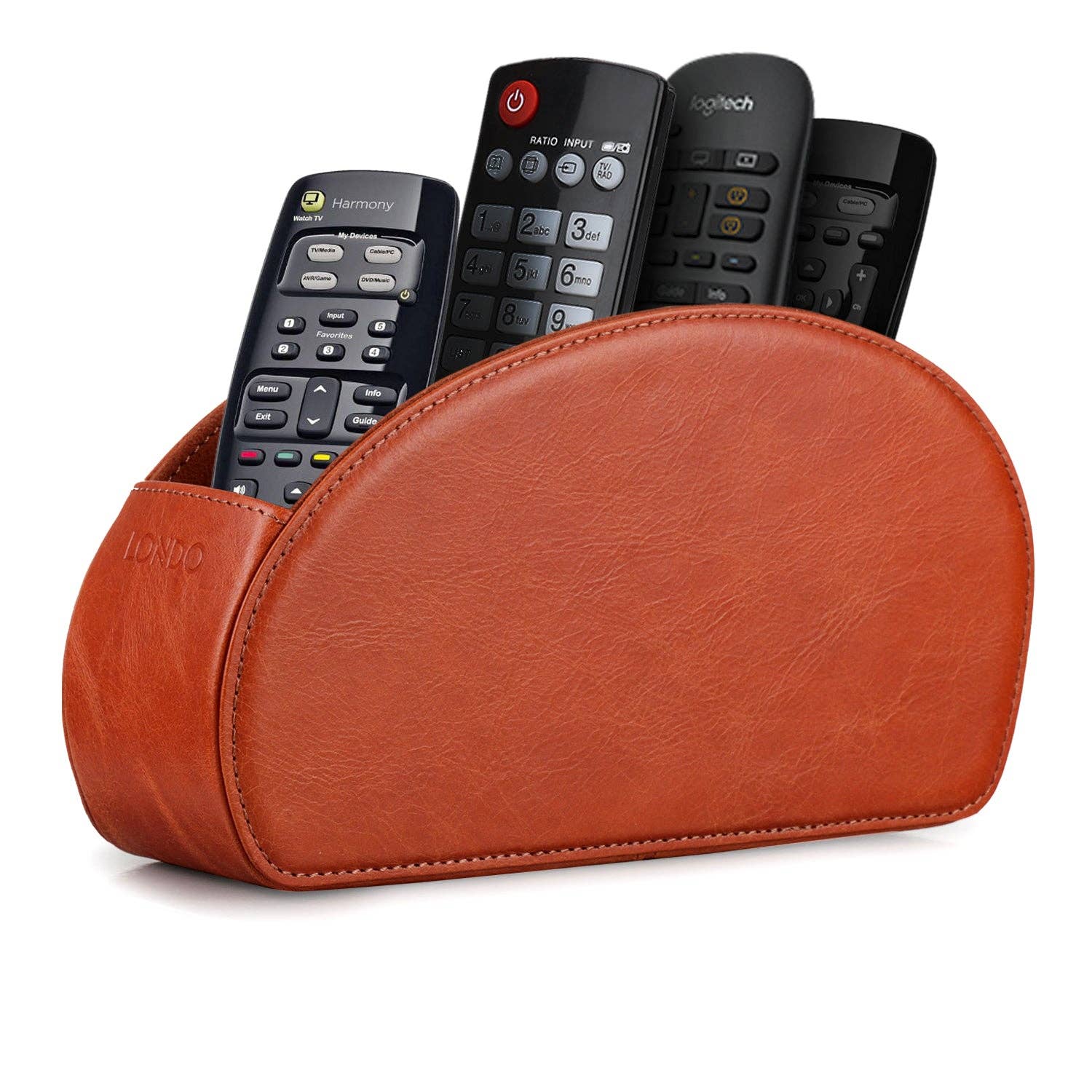 Londo - Wholesale Desk Organizer - Londo Remote Control Holder with 5 Pockets, Store DVD, Blu-Ray, TV, Roku or Apple TV Remotes, Italian Top Grain Leather with Suede Lining42