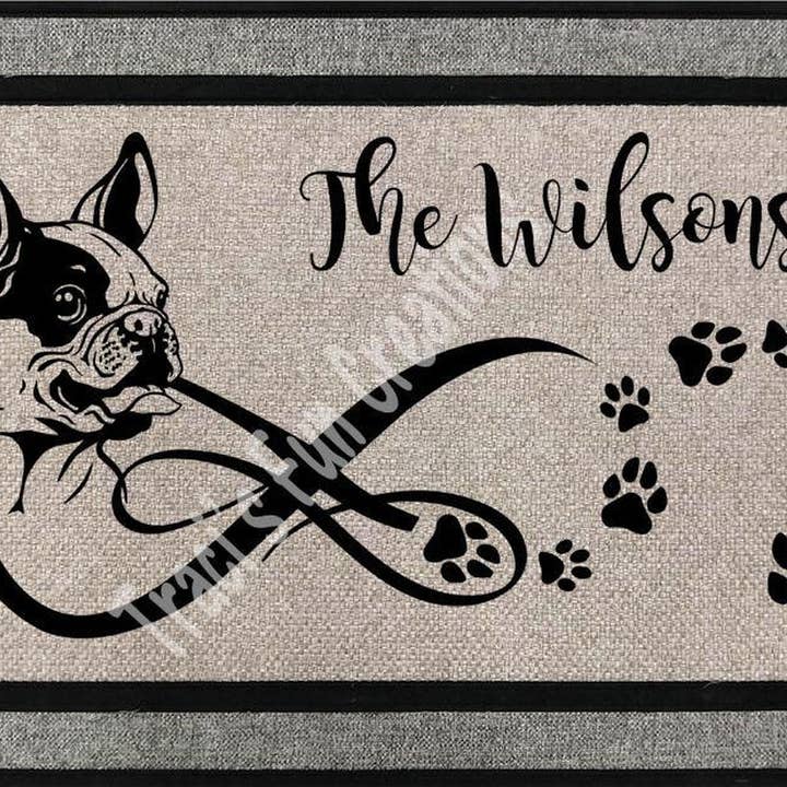 Boston Terrier Door Mat for wholesale by Traci's Fun Creations