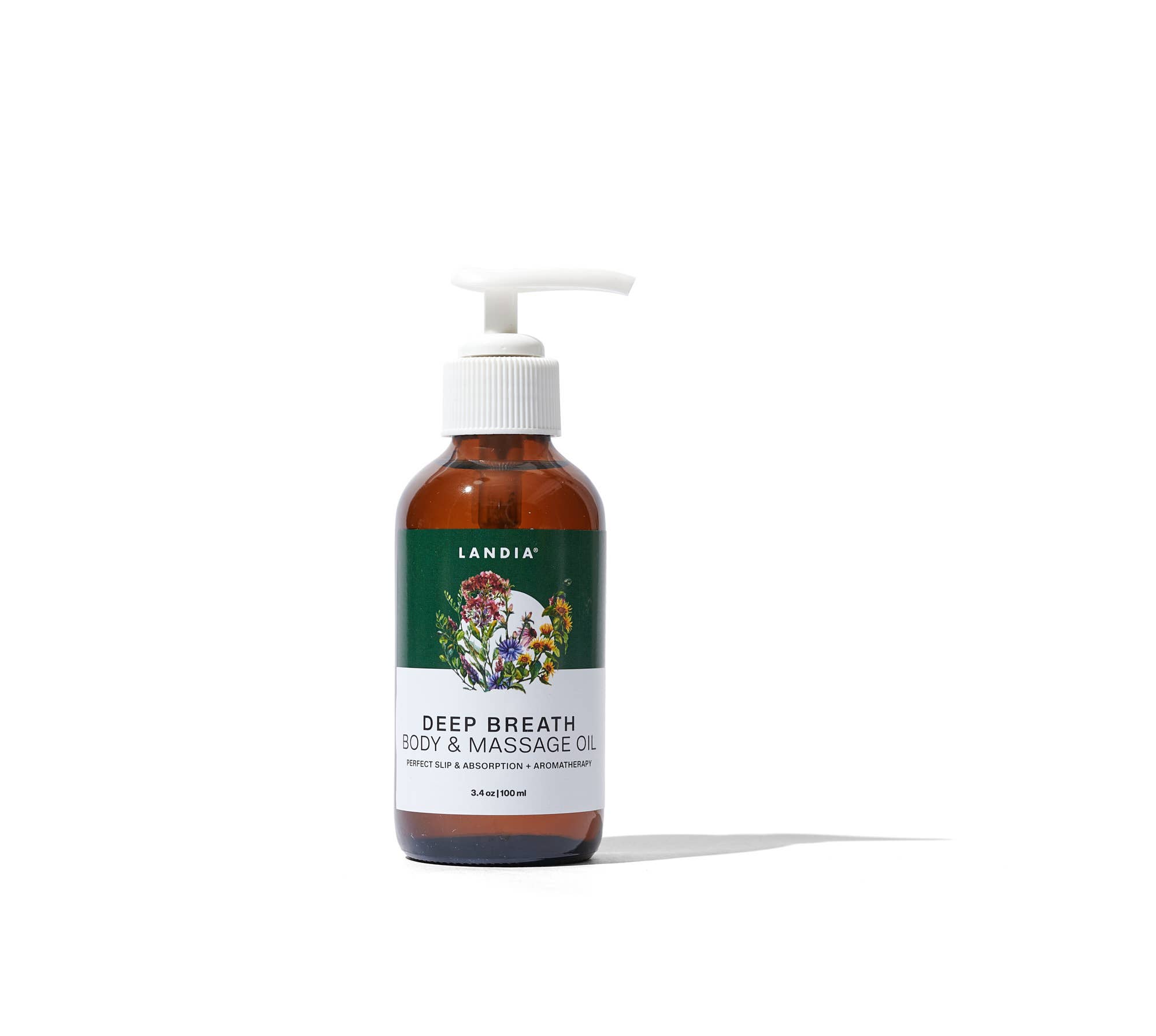 Landia Skincare, LLC – Großhandel Bade-/Körperöl – Peppermint + Eucalyptus Körperöl-Glasflasche, Metalldeckel