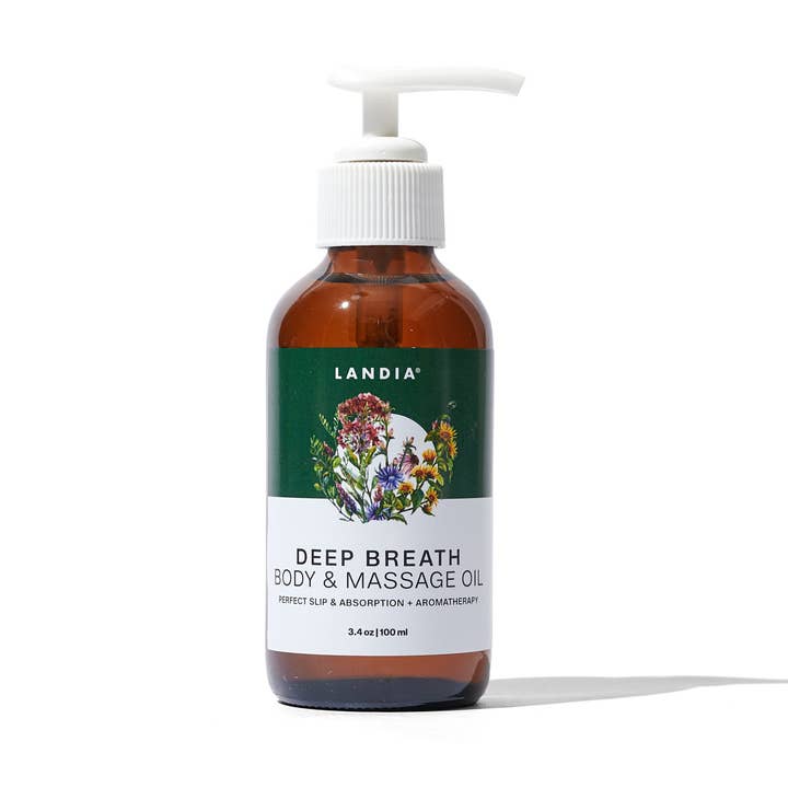 Landia Skincare, LLC – Großhandel Bade-/Körperöl – Peppermint + Eucalyptus Körperöl-Glasflasche, Metalldeckel0