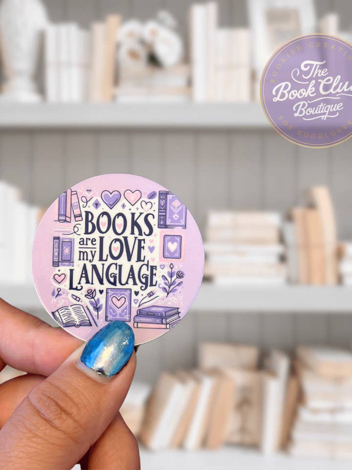 Bøger er mit kærlighedssprog klistermærke for engroshandel hos The Bookclub Boutique