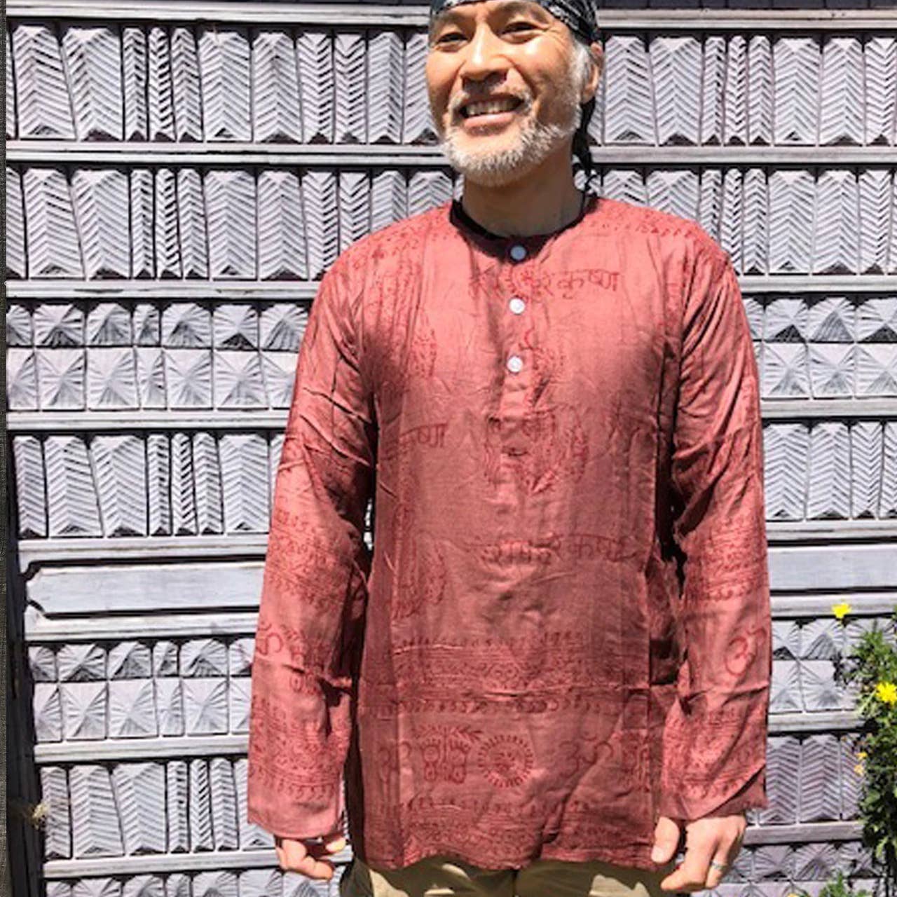 Jayli Clothing - Wholesale Tunic - Women's - Boho Hippie Rayon Prayer Print Long Sleeve Lightweight Shirt8