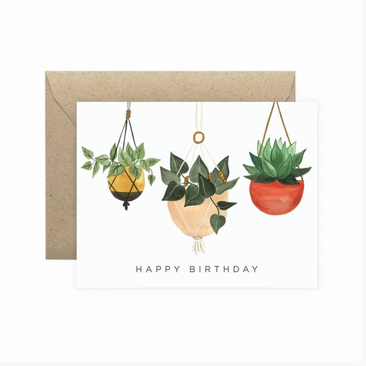 Paper Anchor Co. - Wholesale Birthday Card - Hanging Planter Happy Birthday Greeting Card