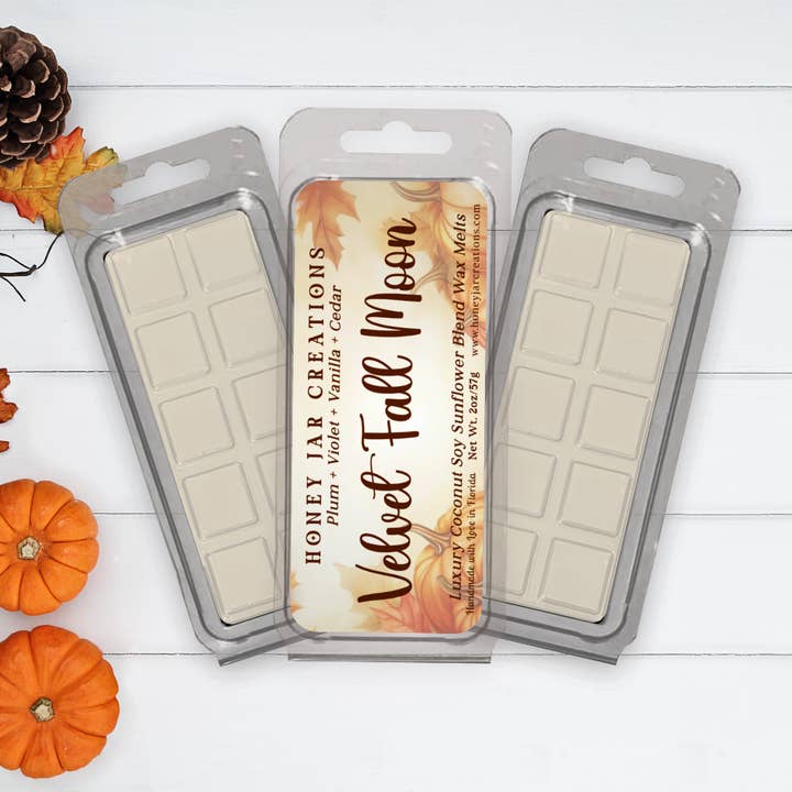 Velvet Fall Moon | Arôme d'Automne de Luxe | Cire Fondante Premium pour la Maison pour la vente par Honey Jar Creations
