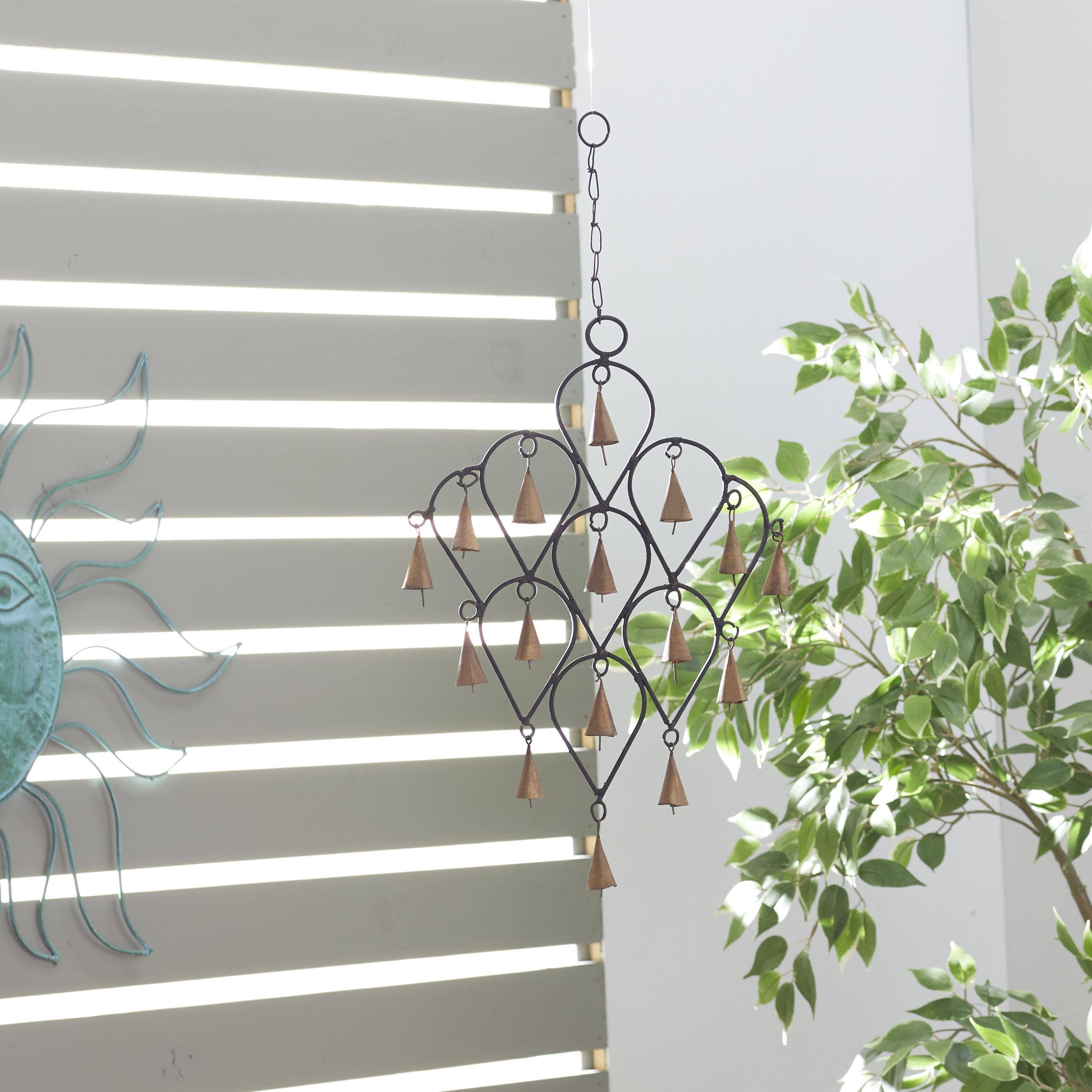 Import Corner – wholesale Wind chime – A-26415: METAL WIND CHIME 12"W, 18"H5