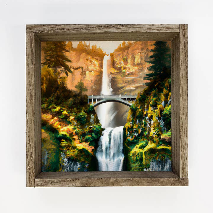 Hangout Home - Wholesale Sign - Multnomah Falls Oregon Based Small Souvenir Framed Sign