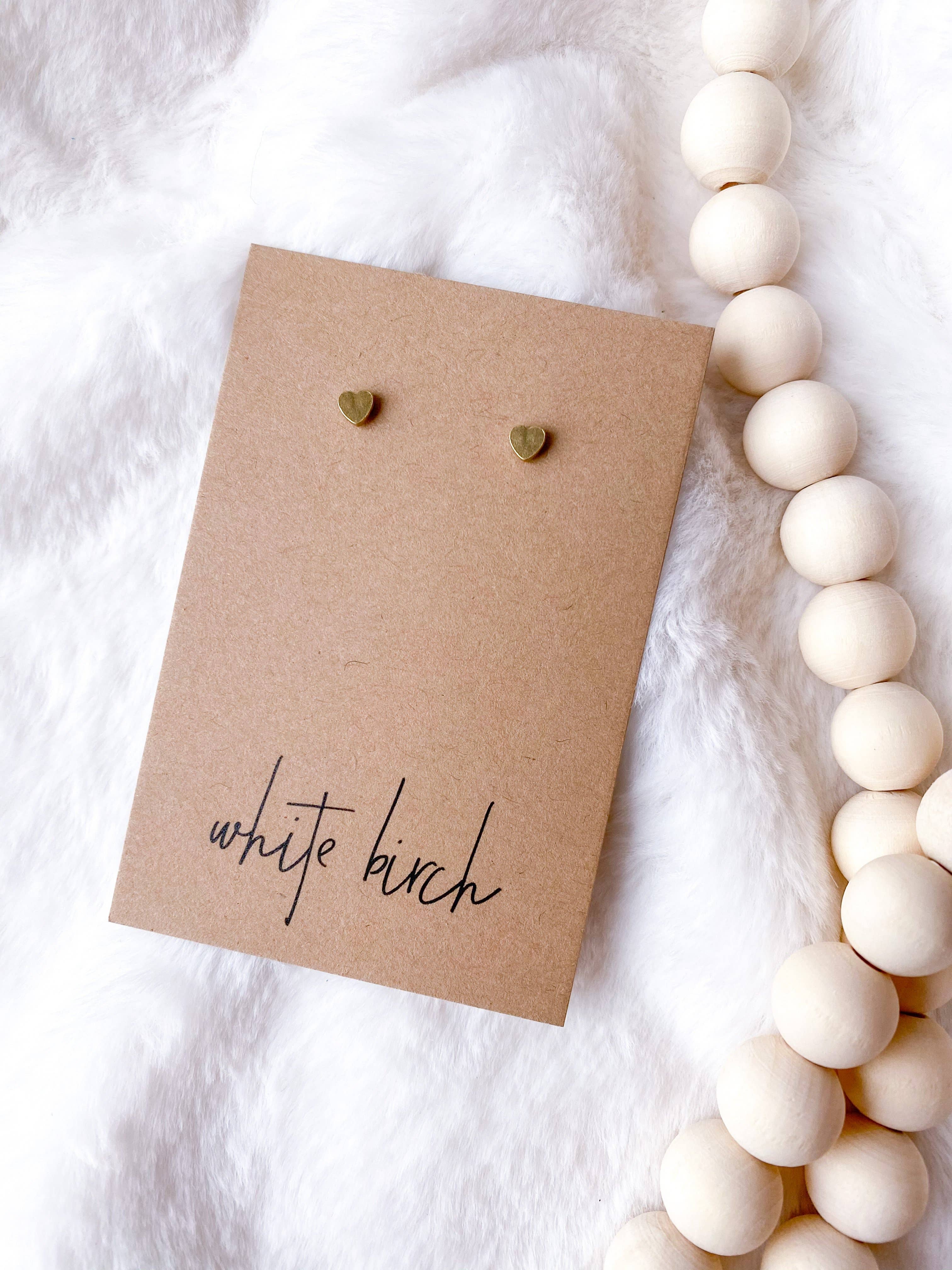 Whitebirch Handmade Goods - Wholesale Stud/Post Earrings - Mini Brass Heart Stud Earrings4