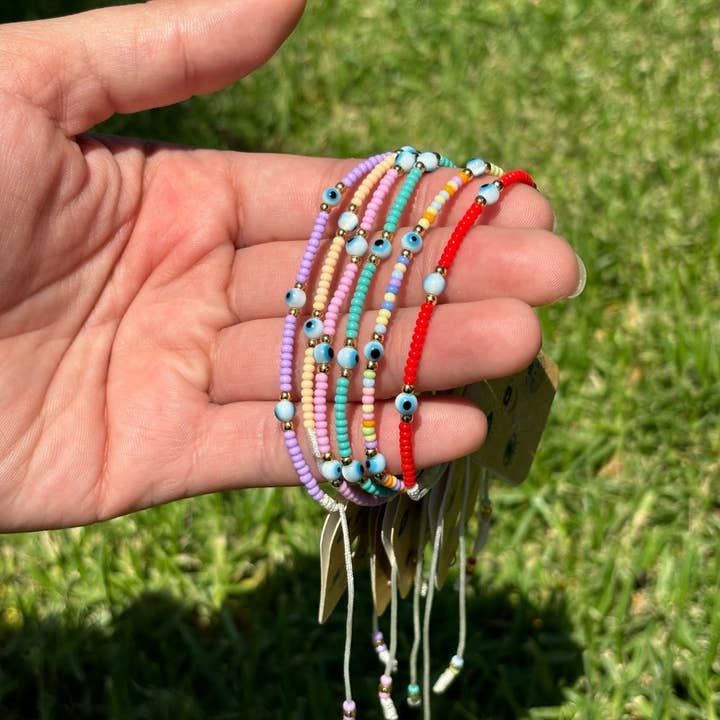 Earths Elements Wholesale - Wholesale Beaded Bracelet - Bracelet - Evil Eye Beaded, Assorted