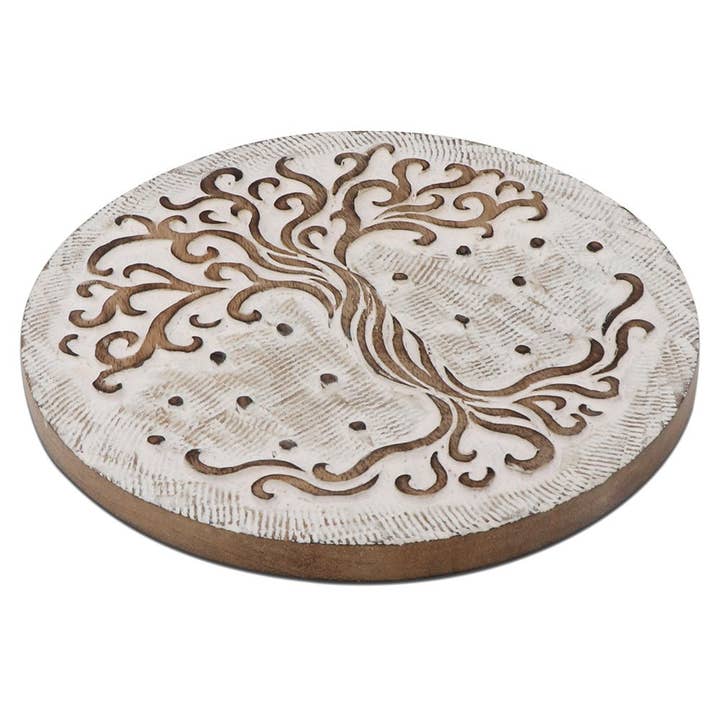 Buddha Groove - Wholesale Trivet - Fairtrade Hand Carved Wood Tree of Life Trivet3