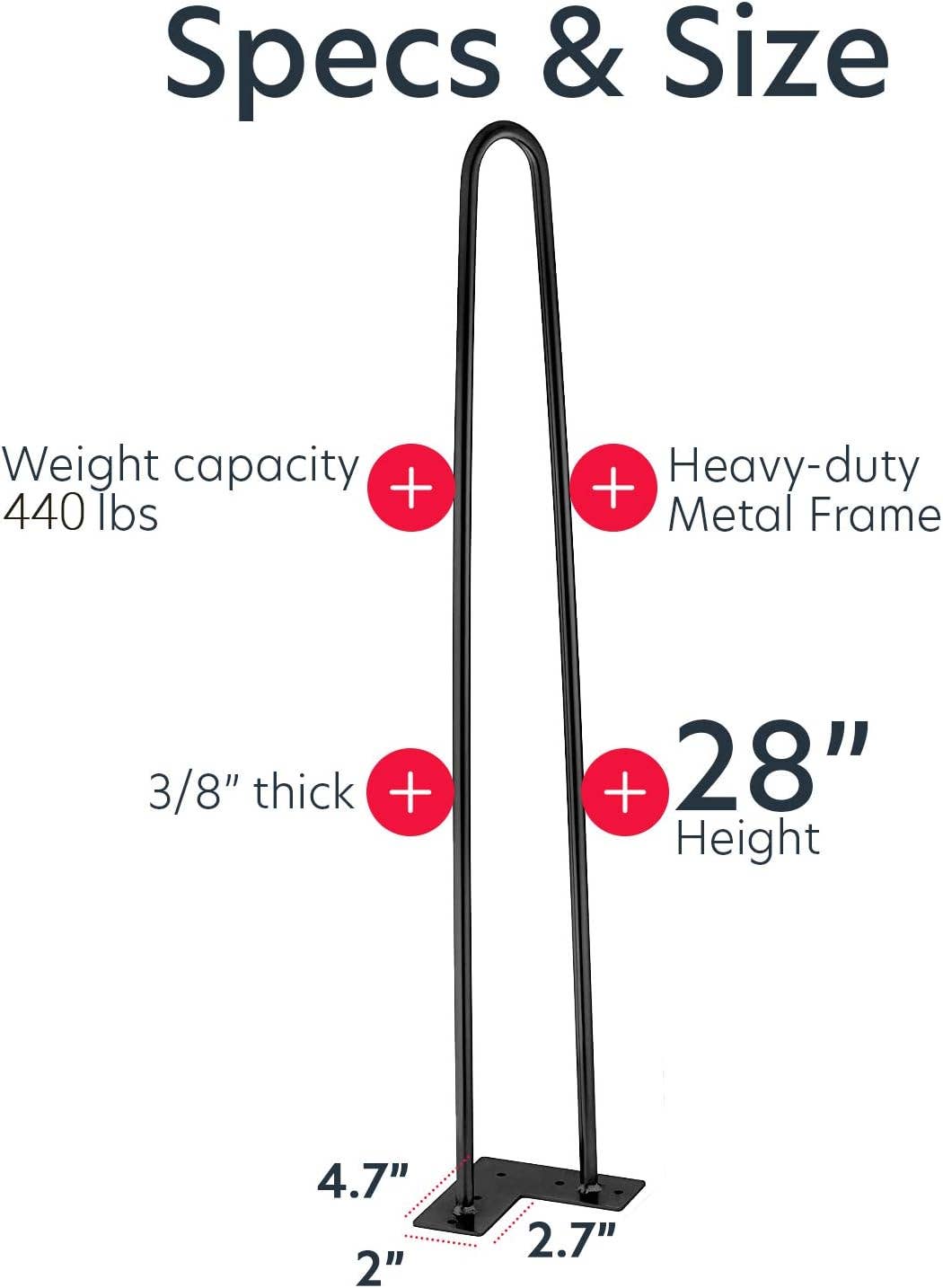 Toysical - Wholesale DIY Craft Kit - EconoHome Metal Hairpin Legs 28'' Furniture & DIY Projects2