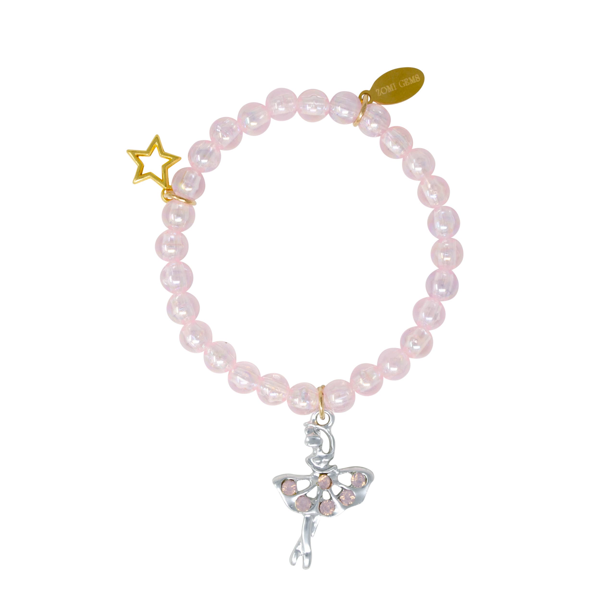 Tiny Treats and ZOMI GEMS - Wholesale Beaded Bracelet - Kids - Pink & Purple Ballet Bead Bracelet Tower1