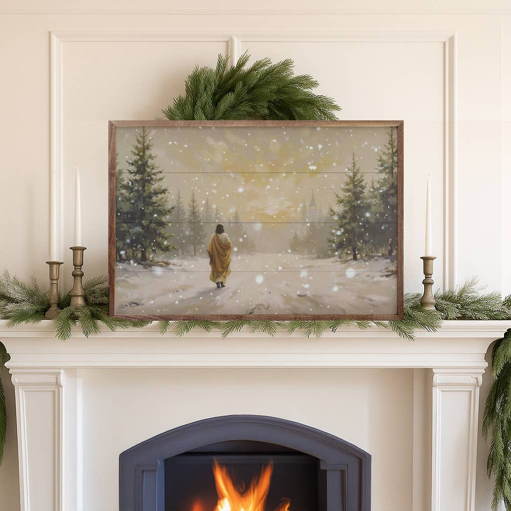 Kendrick Home - Wholesale Wood Wall Art - Jesus Walking In The Snow2
