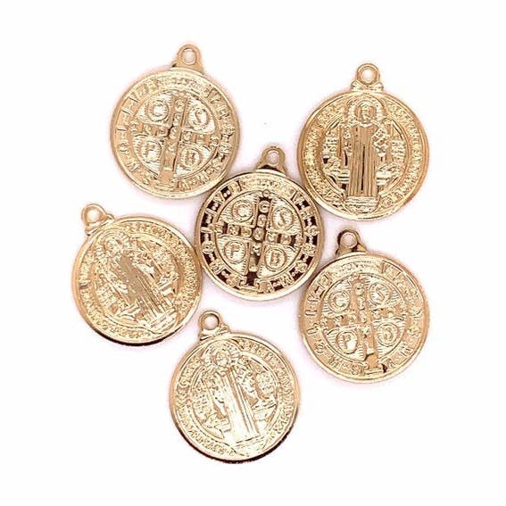 18K Gold Filled Saint Benedict Medal Charm, Small Religious Medal, Christian Charms, Catholic Medal, San Benito Pendant, St Benedict Charm and other Purchase Wholesale saint medals. Free Returns & Net 60 Terms on Faire trending on Faire.
