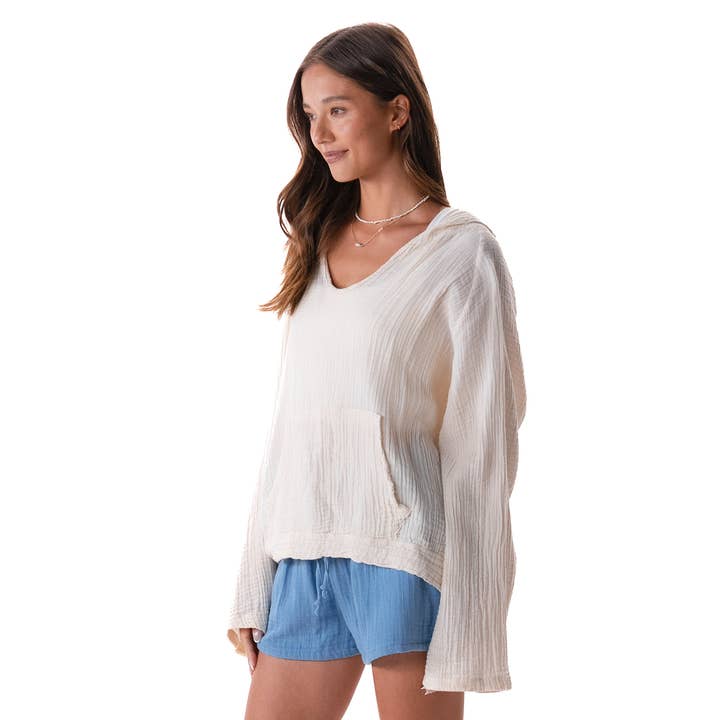 Lotus and Luna – Großhandel Hoodie – Damen – Cremefarbener Baja Hoodie