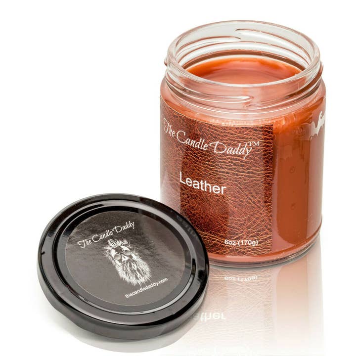 The Candle Daddy - Wholesale Jar/Filled Candle - Leather Scented Candle- 6 Ounce - 40 Hour Burn3