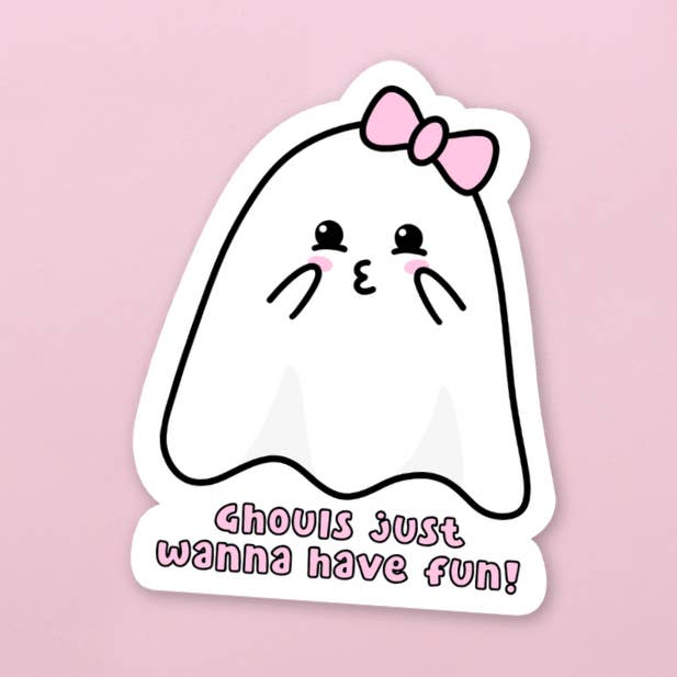Ghouls Just Wanna Have Fun Sticker | Cute Ghost for wholesale by Sunshine Lane