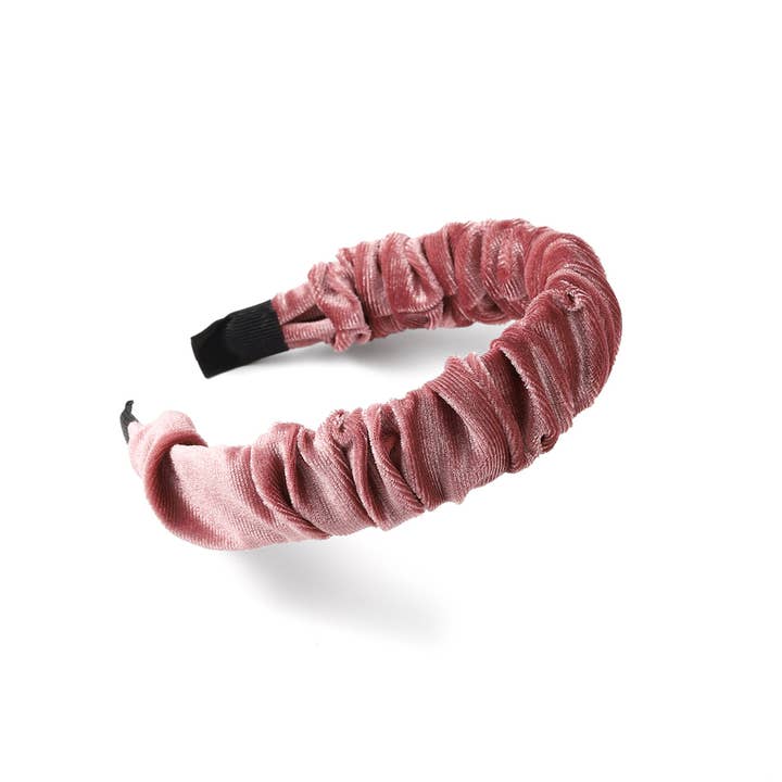 Selini New York - Wholesale Fashion Headband - Women's - " C " Shaped Velvet-feel Scrunchie Headband6