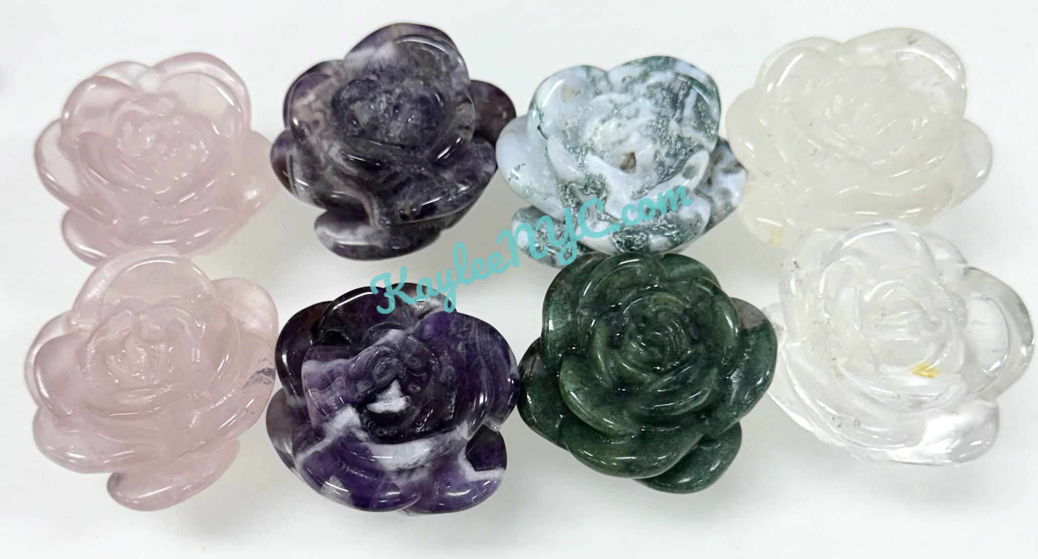 KayleeNYC - Wholesale Spiritual Stone/Crystal - 1.6” Natural Mix Crystals Roses Healing Energy2