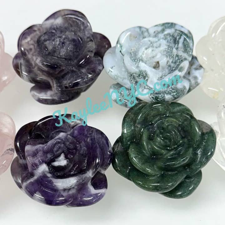 KayleeNYC - Wholesale Spiritual Stone/Crystal - 1.6” Natural Mix Crystals Roses Healing Energy2