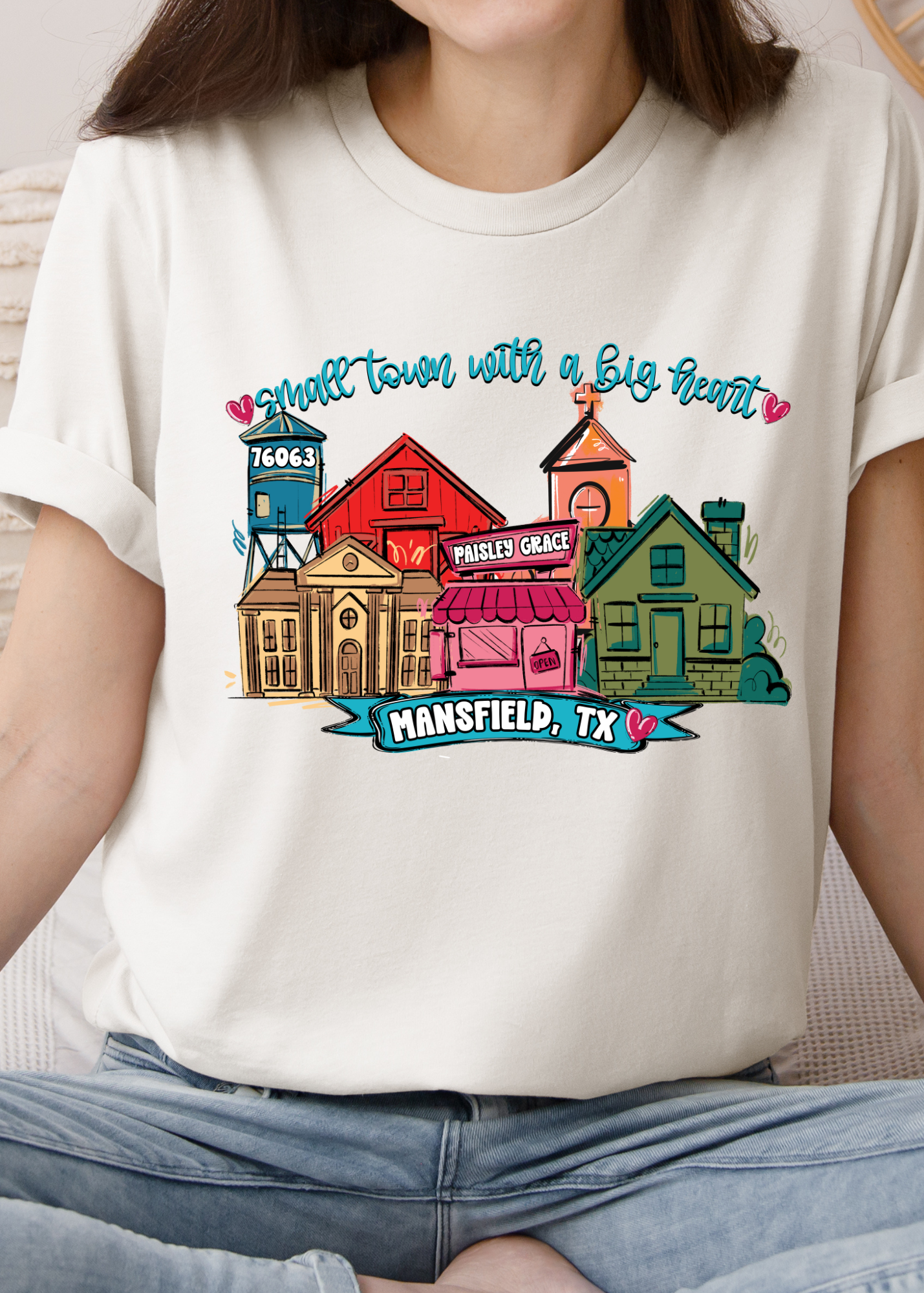 Forty One Threads Wholesale - Wholesale T-Shirt (Graphic) - Women's - Small Town, Big Heart Custom T-shirts2