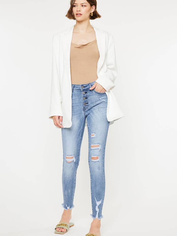 HIGH RISE SUPER SKINNY JEANS-KC9129M for wholesale by Kan Can USA