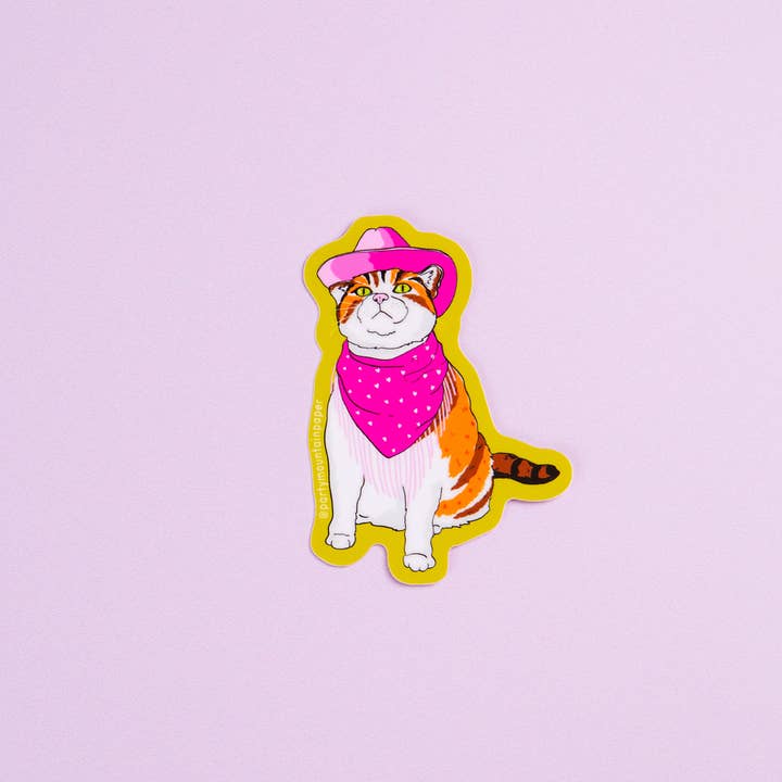 Party Mountain Paper co. - Wholesale Phone & Laptop Stickers - Cowboy Cat Sticker2